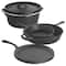 MegaChef 5 Piece Pre-Seasoned Cast Iron Kitchen Cookware Set